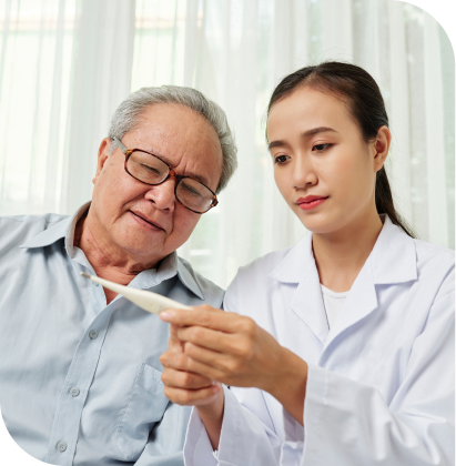 Friendly family doctor in Burlington providing patient care